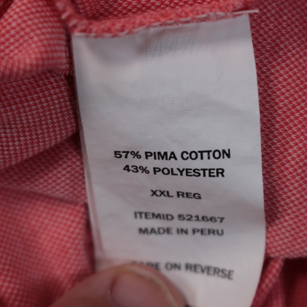 L.L. Bean Polo Mens XXL Comfort Stretch Performance Coral Pink Pima Cotton - Picture 7 of 9